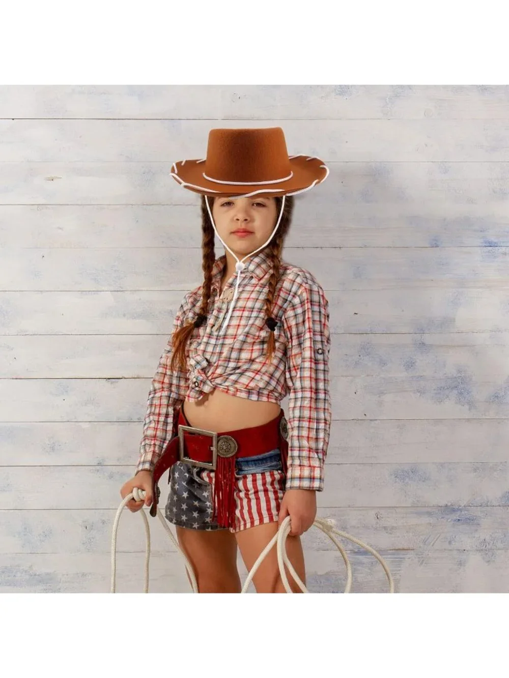 Kids Brown Classic Felt Western lightweight Cowgirl Cowboy Hats 10 Pack